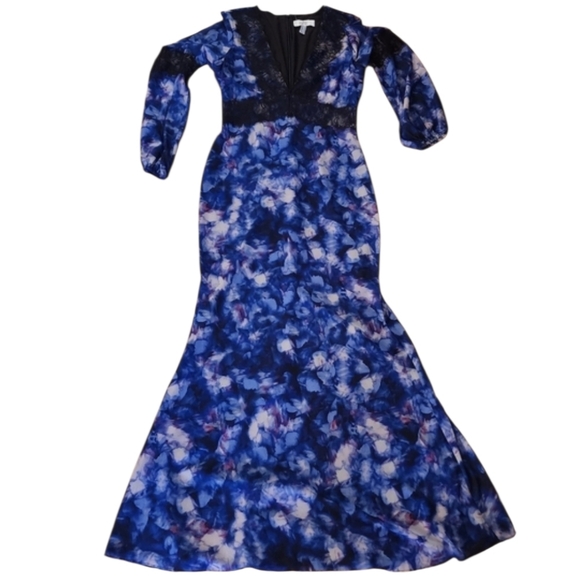 Badgely Mischka Deep V Maxi Dress- 6 - Picture 2 of 16